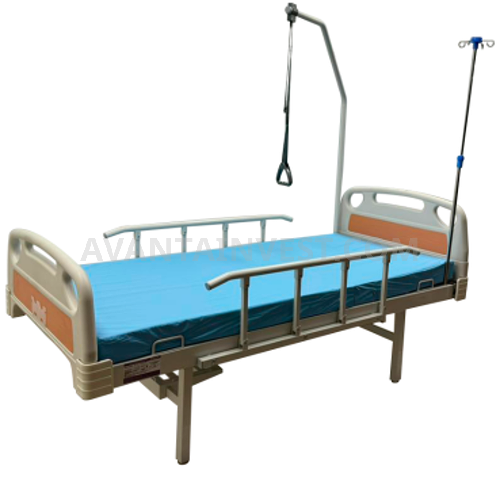 Single-section bed with fixed backrests