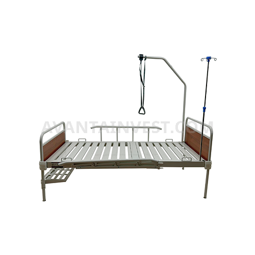 Single-section bed with fixed backrests