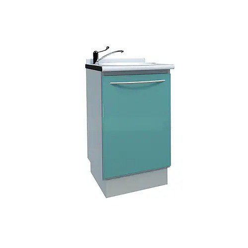 Module with acrylic sink, mixer and waste basket