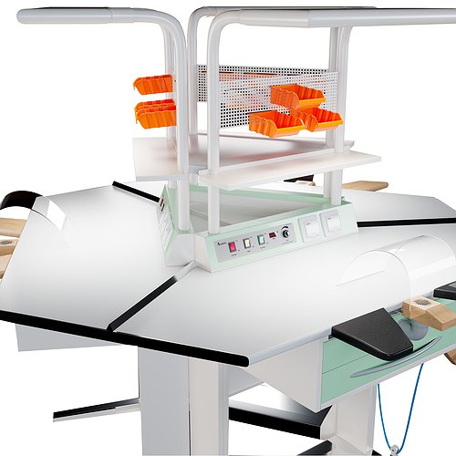 Dental technician table for three workplaces