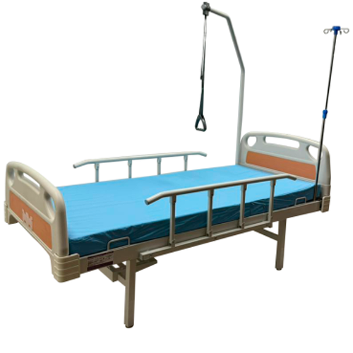 Single-section bed with fixed backrests