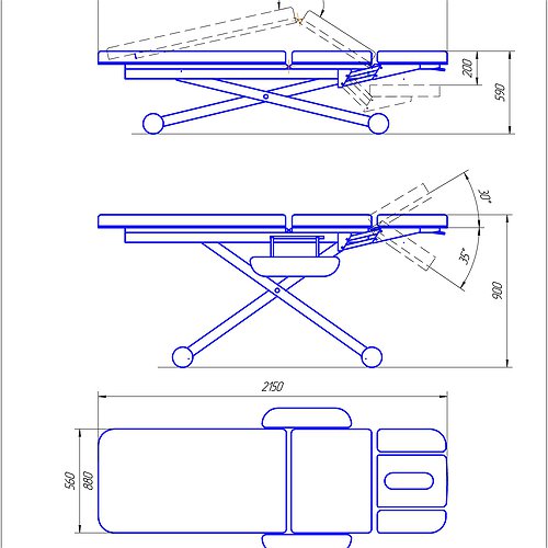 Massage table - two-motor, seven-section